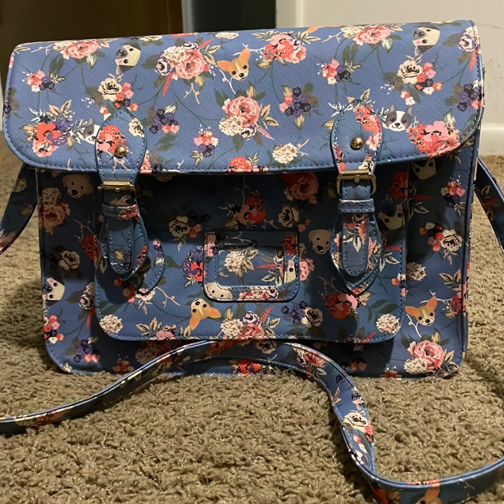 Puppies&Flowers! Academic Crossbody Tote